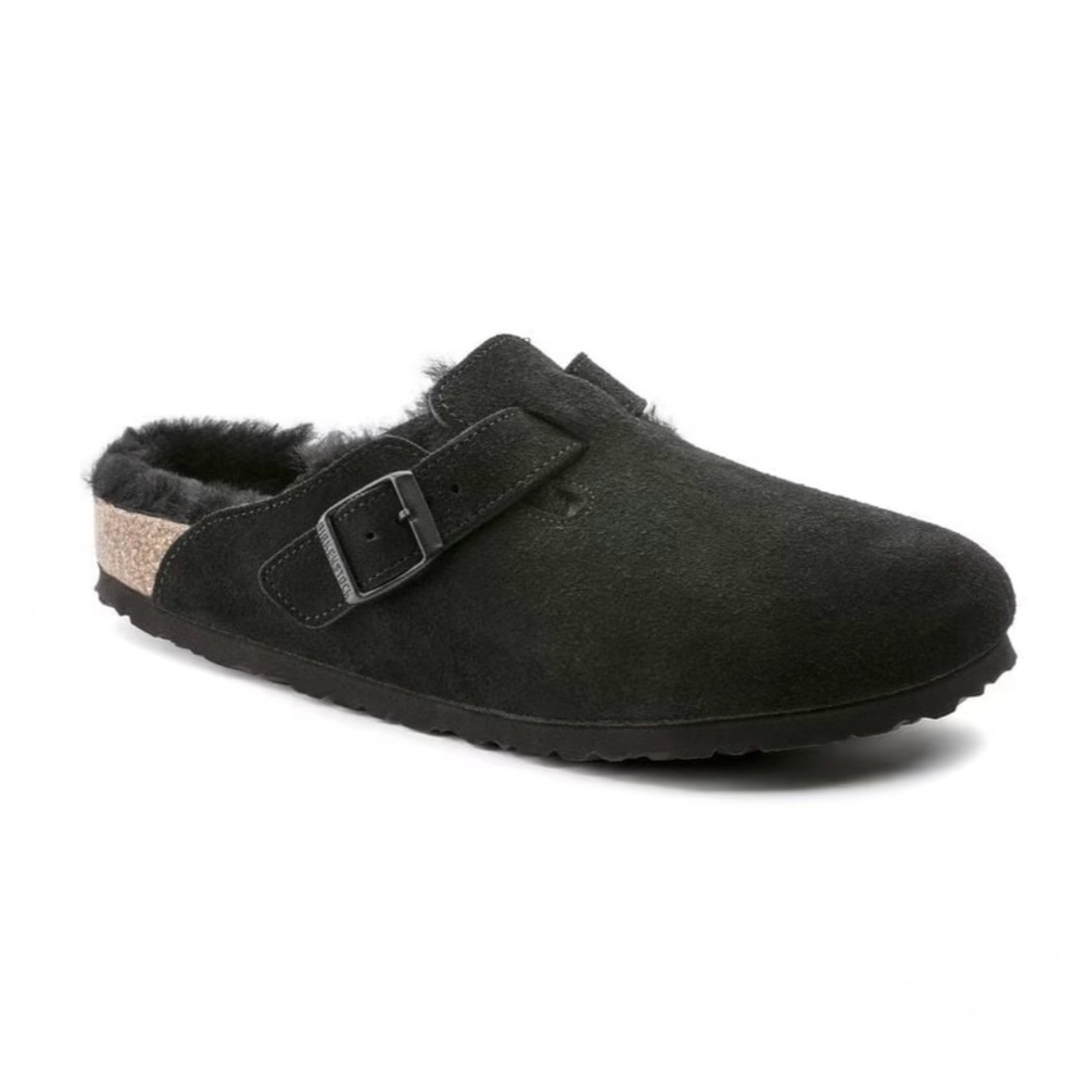 Birkenstock Boston Shearling Suede Clogs